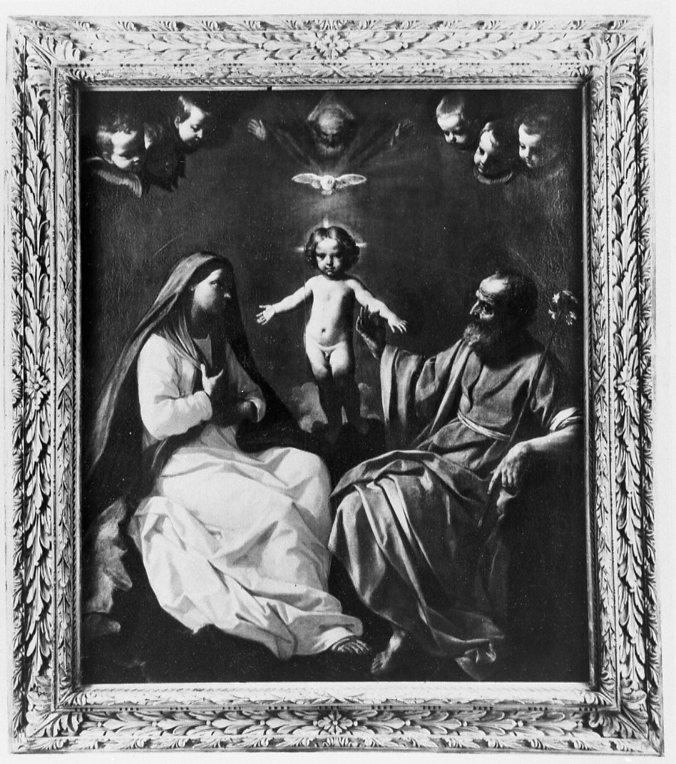 Sacra Famiglia e Trinità, Sacra Famiglia e Trinità (dipinto, opera isolata) di Cantarini Simone detto Pesarese (secondo quarto sec. XVII)