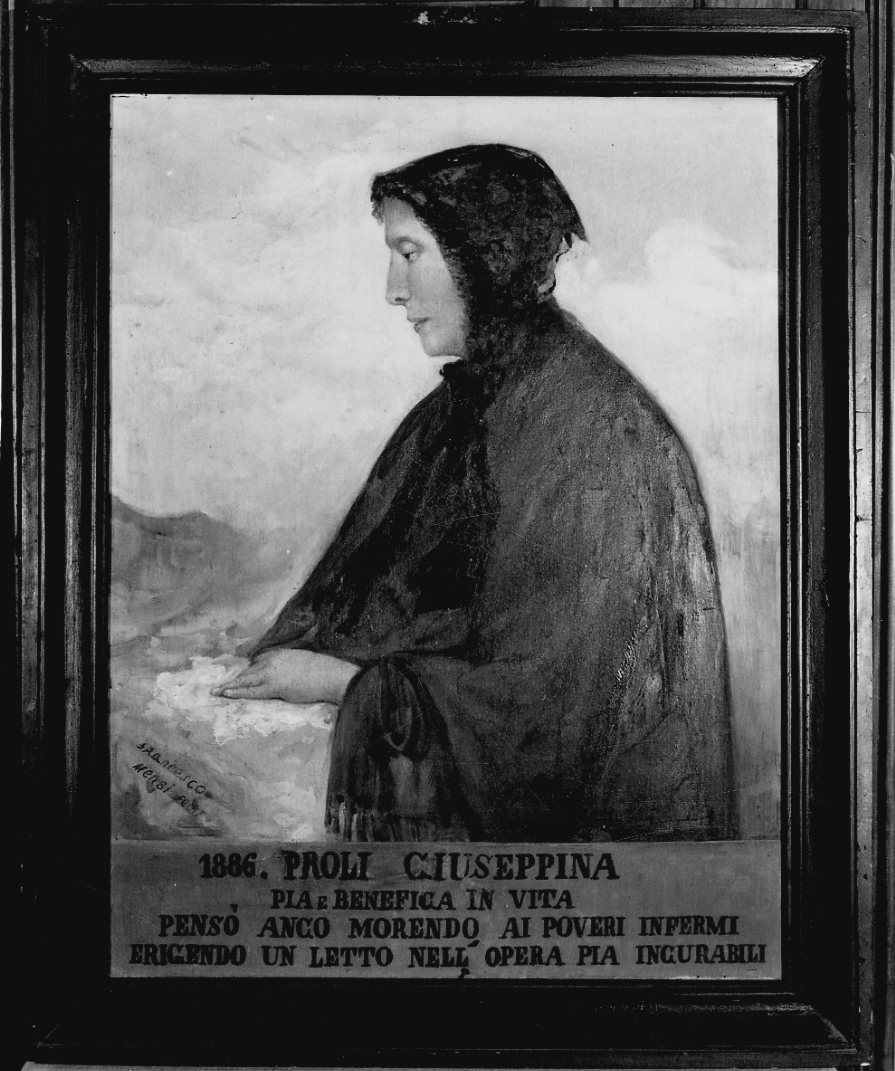 ritratto di Giuseppina Proli (dipinto, opera isolata) di Mensi Francesco (ultimo quarto sec. XIX)