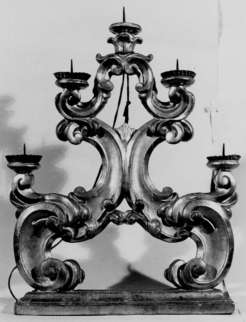 candelabro, serie - bottega liguro-piemontese (prima metà sec. XX)