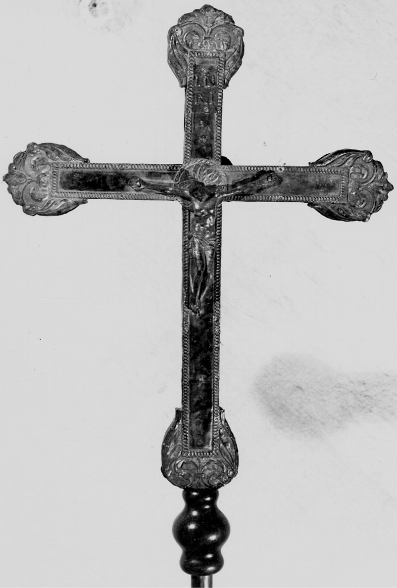 Cristo crocifisso (croce processionale, opera isolata) - bottega liguro-piemontese (prima metà sec. XIX)