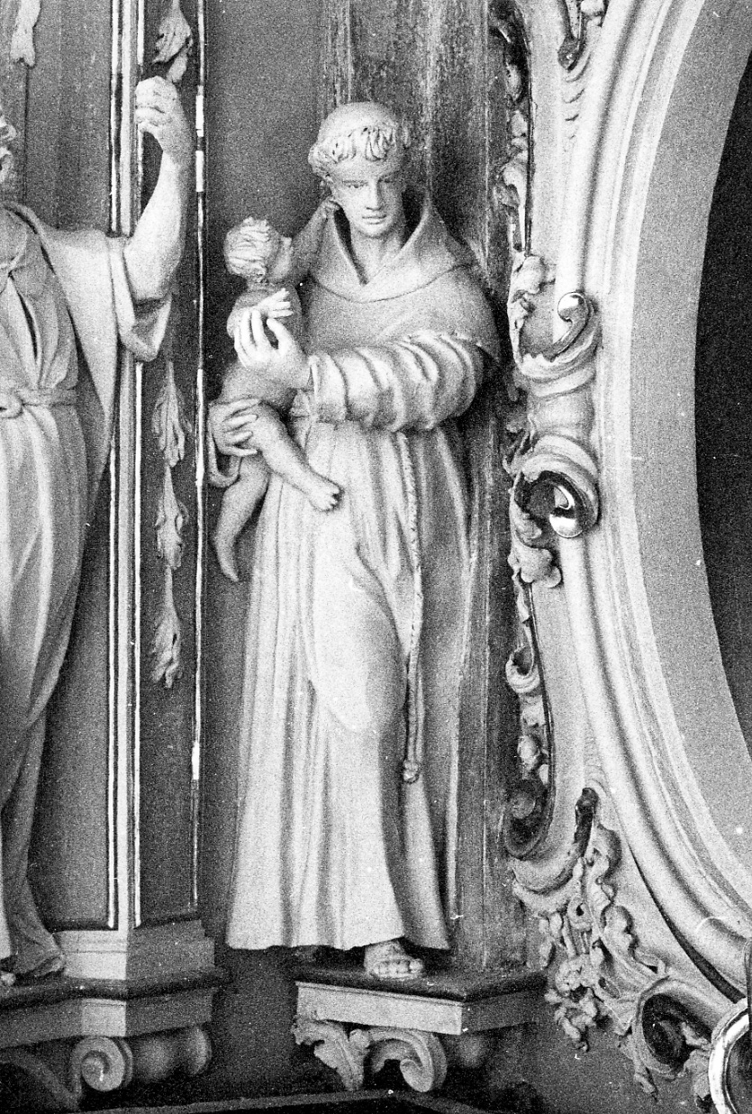 Sant'Antonio da Padova con il bambino (statua, opera isolata) - ambito piemontese (inizio sec. XVIII)
