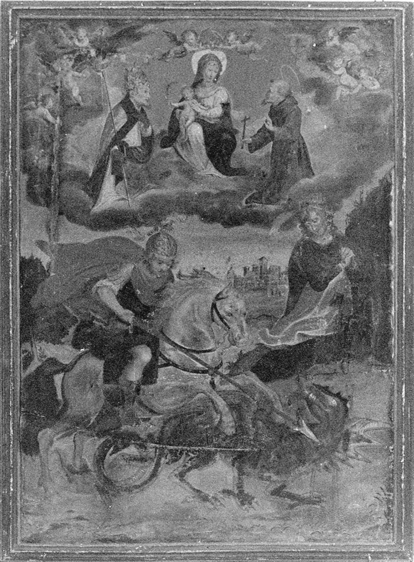 San Giorgio uccide il drago (dipinto, opera isolata) - ambito piemontese (prima metà sec. XVII)