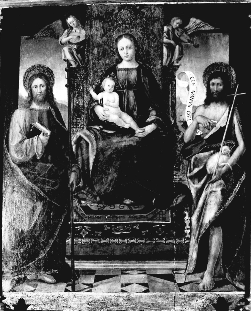 Madonna in trono con Bambino e Santi (dipinto, elemento d'insieme) di Gandolfino da Roreto (primo quarto sec. XVI)