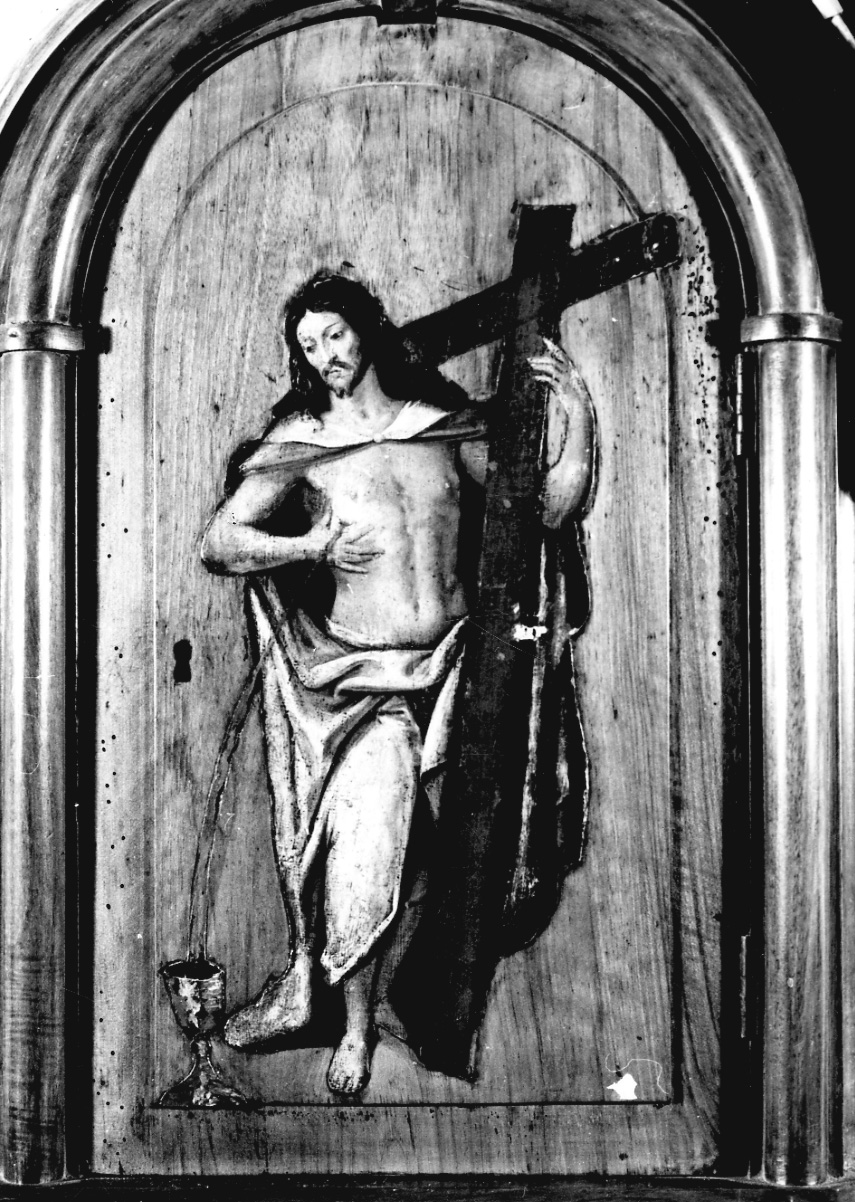 Cristo portacroce (anta di armadietto per oli santi, elemento d'insieme) - ambito italiano (inizio sec. XVIII)