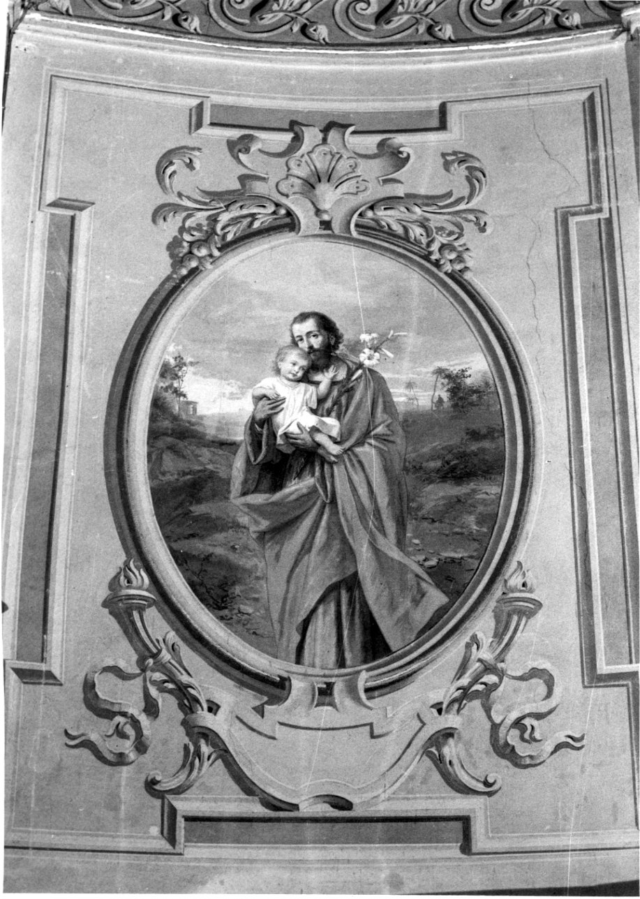 San Giuseppe e Gesù Bambino (dipinto, elemento d'insieme) di Stura Giovanni (inizio sec. XX)