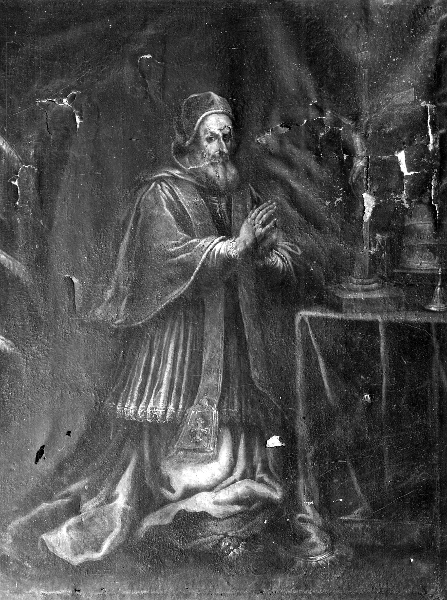 papa Pio V in preghiera (dipinto, opera isolata) - ambito lombardo-piemontese (inizio sec. XVIII)