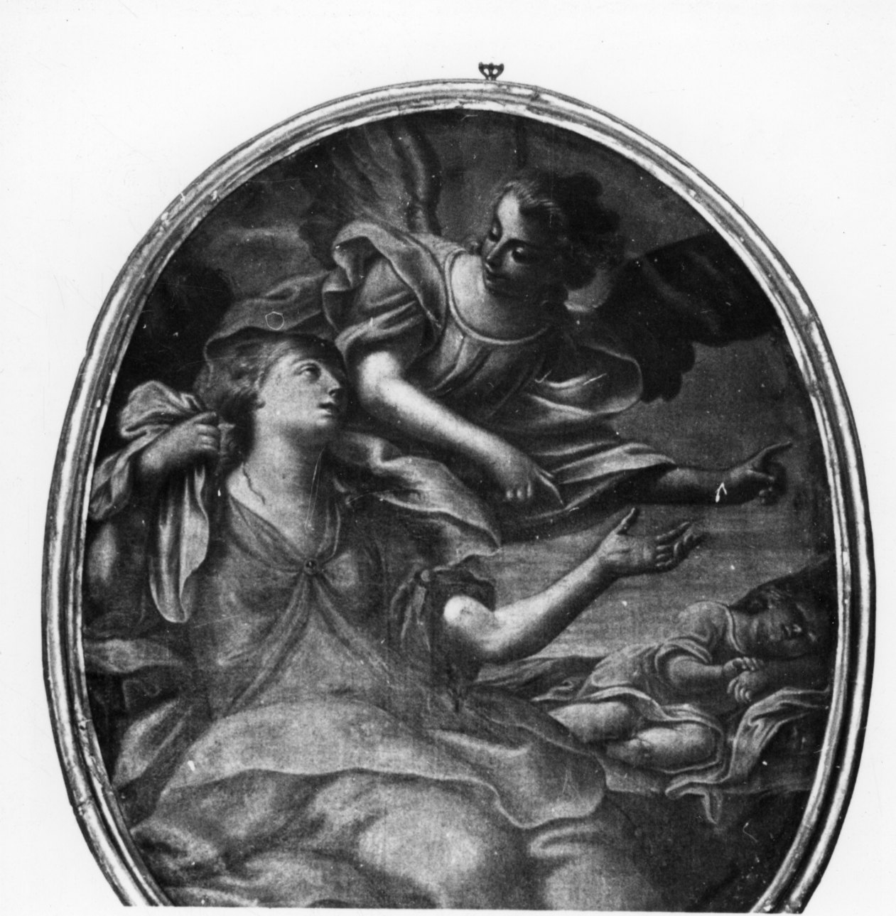Agar e Ismaele nel deserto confortati dall'angelo (dipinto, opera isolata) - ambito alessandrino (sec. XVIII)