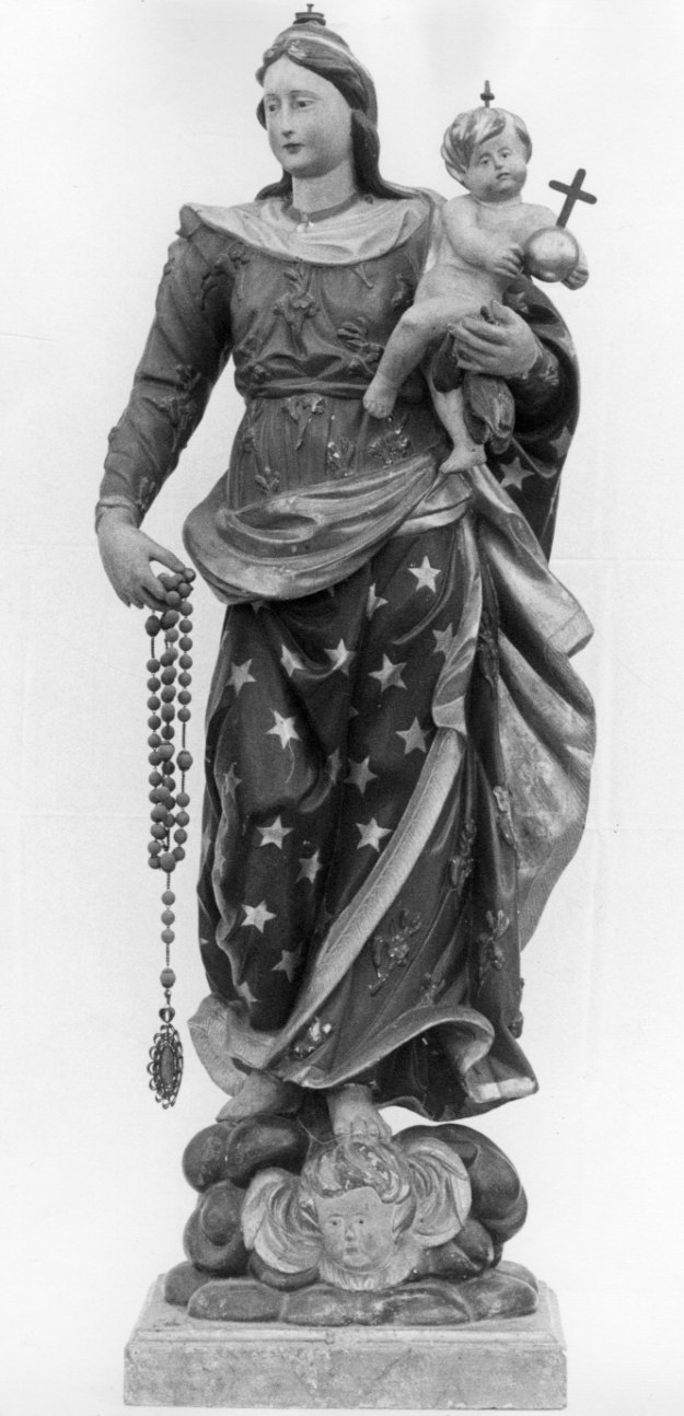 Madonna del Rosario (statua, opera isolata) - bottega monferrina (sec. XVII)