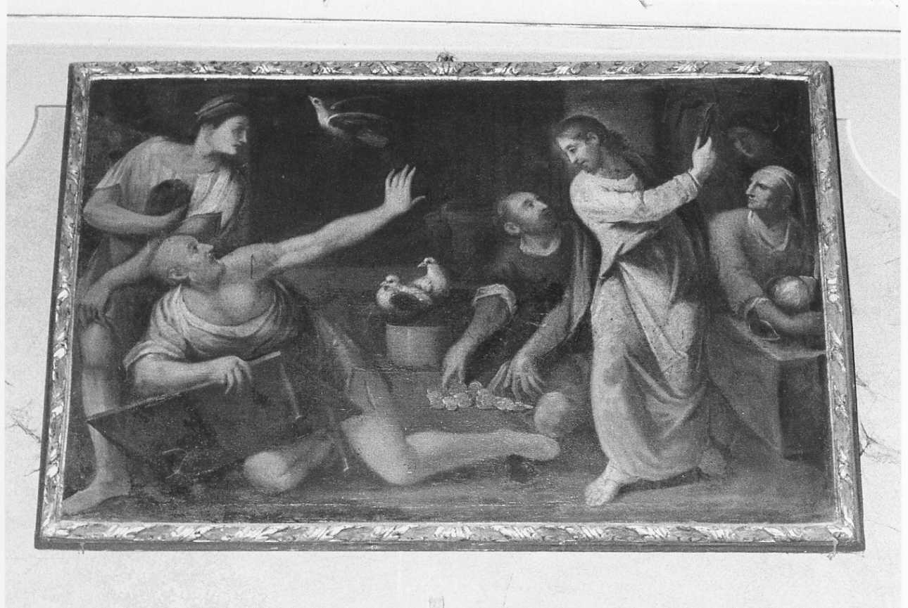 Cristo caccia i mercanti dal tempio (dipinto, opera isolata) - ambito milanese (sec. XVII)