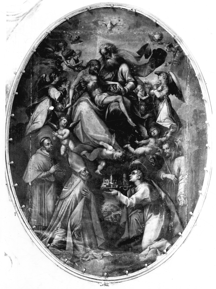 Trinità e santi (dipinto, opera isolata) - ambito lombardo-piemontese (seconda metà sec. XVII)