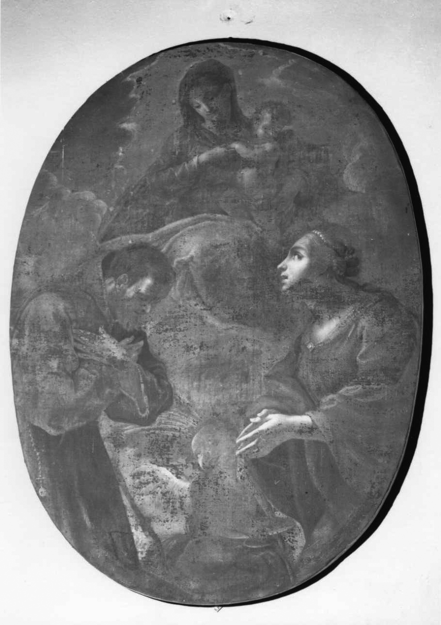 Madonna con Bambino, San Francesco di Paola e Santa Lucia (dipinto, opera isolata) - ambito genovese (seconda metà sec. XVII)