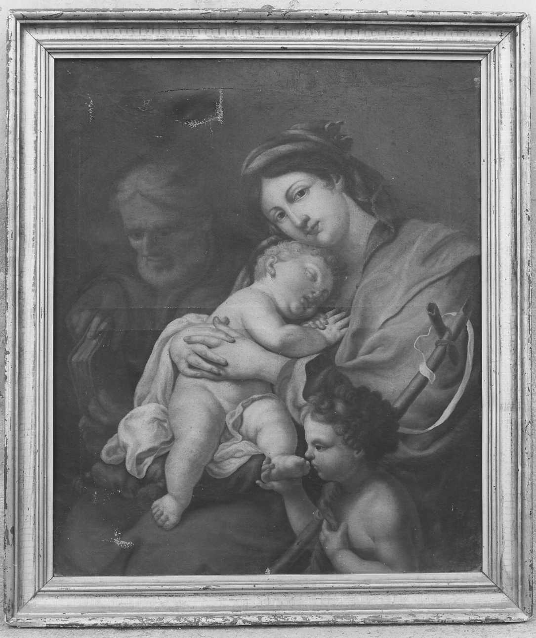 Sacra Famiglia con San Giovanni Battista bambino (dipinto, opera isolata) - ambito piemontese (fine sec. XIX)