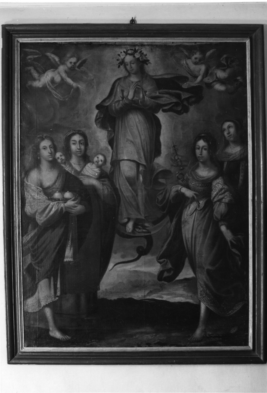 Madonna Immacolata e Santi (dipinto, opera isolata) di Zamorra Giovanni Francesco (attribuito) (seconda metà sec. XVII)