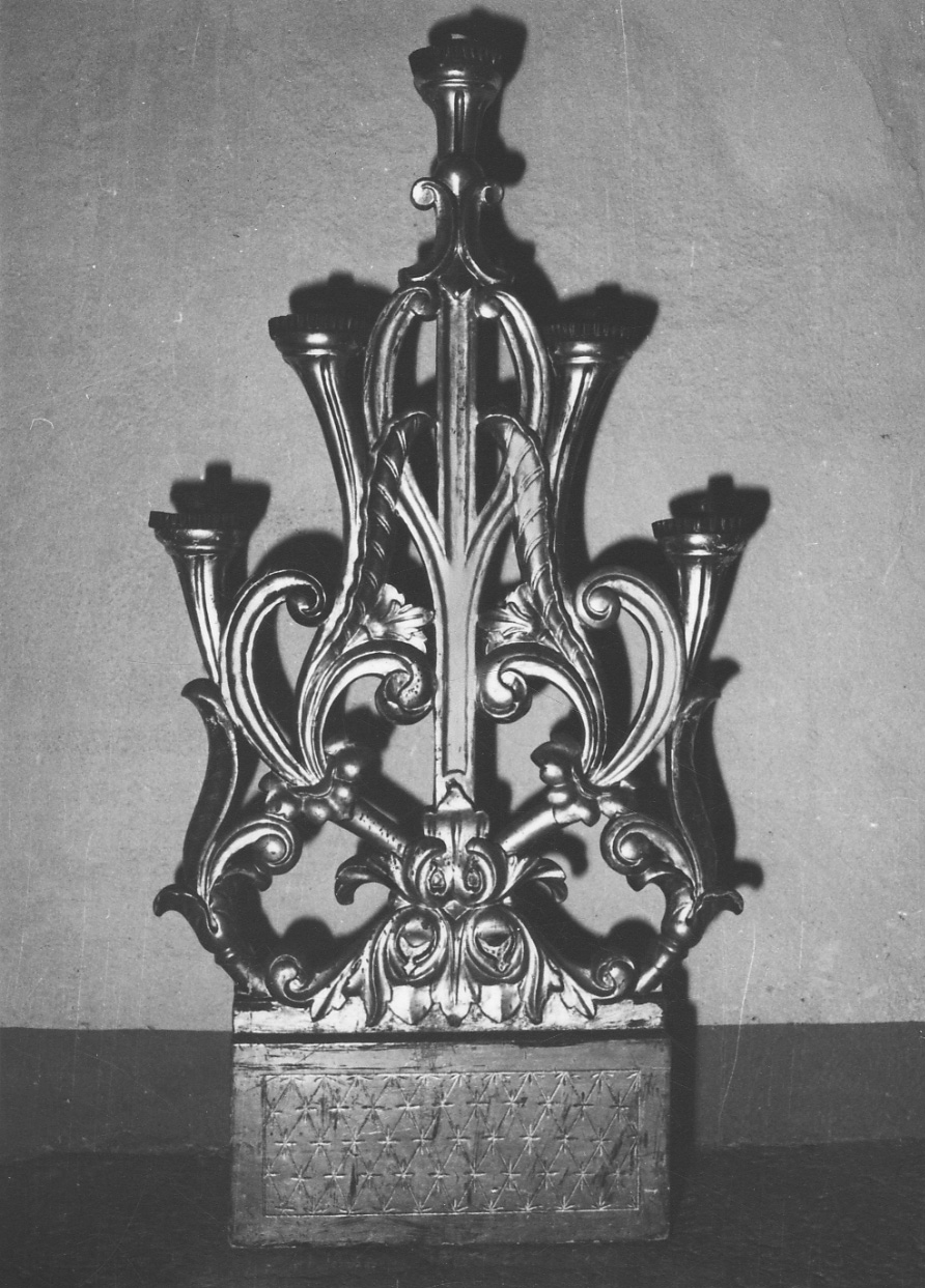 candelabro, opera isolata - bottega vercellese (secc. XVIII/ XIX)