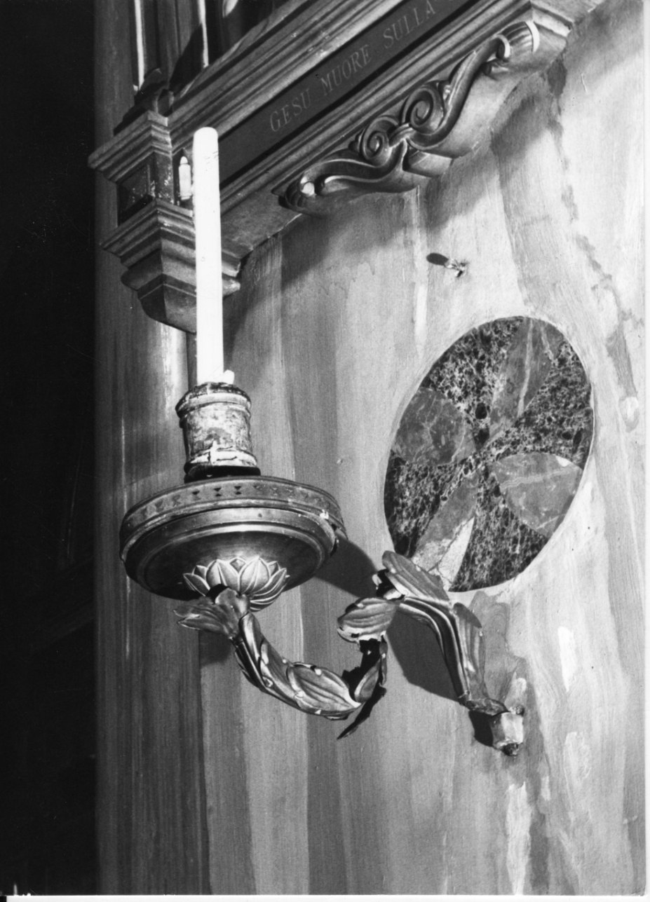candeliere da parete di chiesa, serie - bottega biellese (metà sec. XIX)