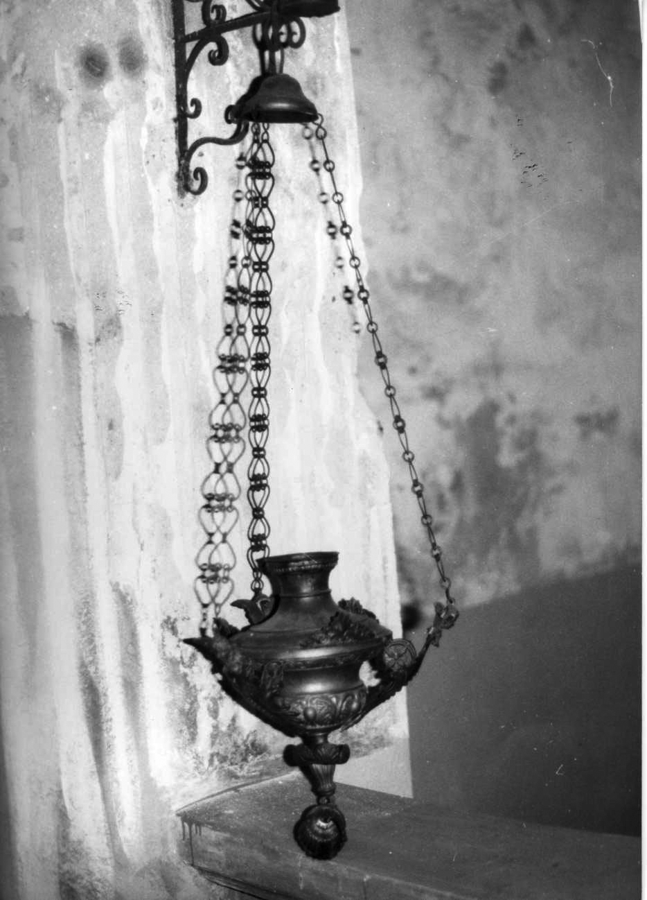 lampada pensile a vaso, opera isolata di Pivinetti (terzo quarto sec. XIX)