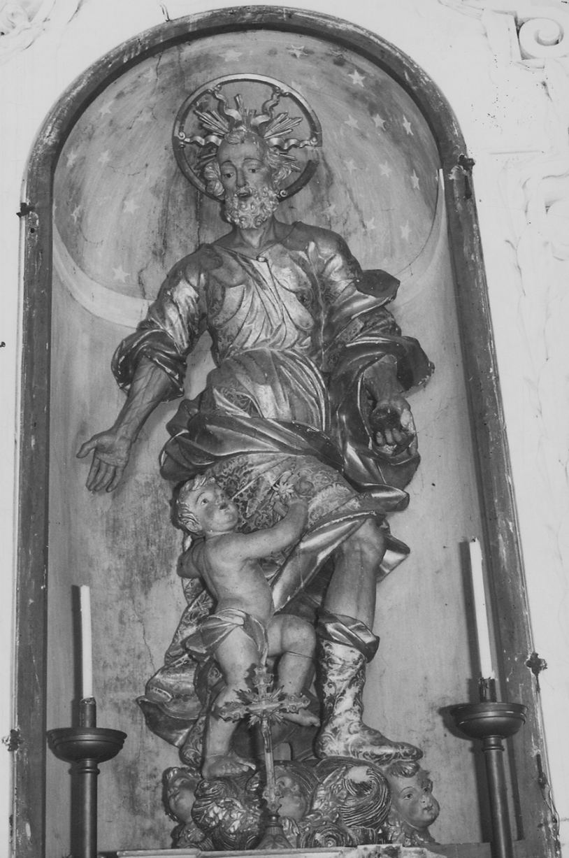 San Giuseppe e Gesù Bambino (statua, opera isolata) - bottega vercellese (inizio sec. XVIII)