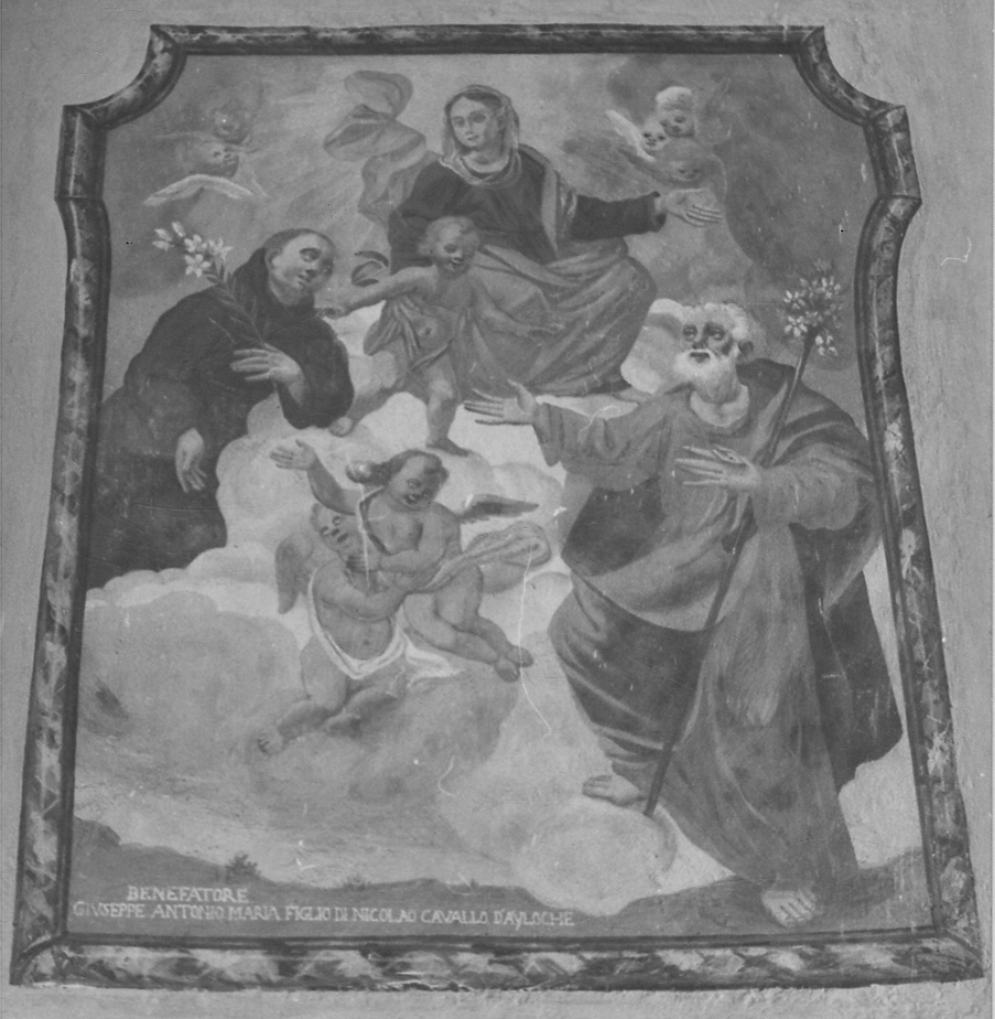 Madonna con Bambino tra San Giuseppe e Sant'Antonio da Padova (dipinto, opera isolata) - ambito vercellese (prima metà sec. XVIII)