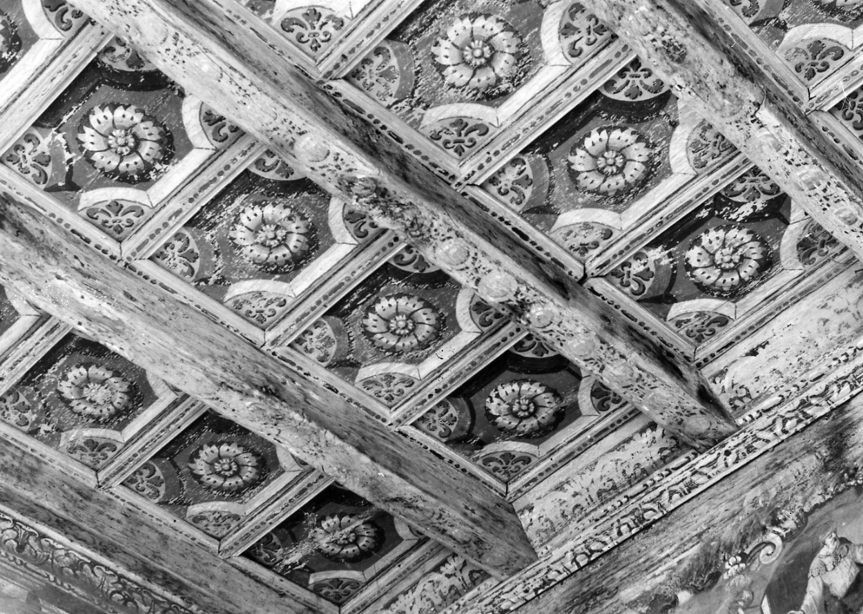 soffitto a cassettoni, opera isolata - bottega lombardo-piemontese (sec. XVII)