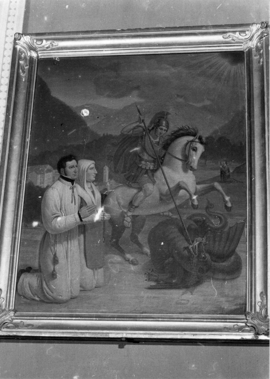 San Giorgio e il drago (dipinto, opera isolata) di Mosca Moro Pietro (attribuito) (metà sec. XIX)
