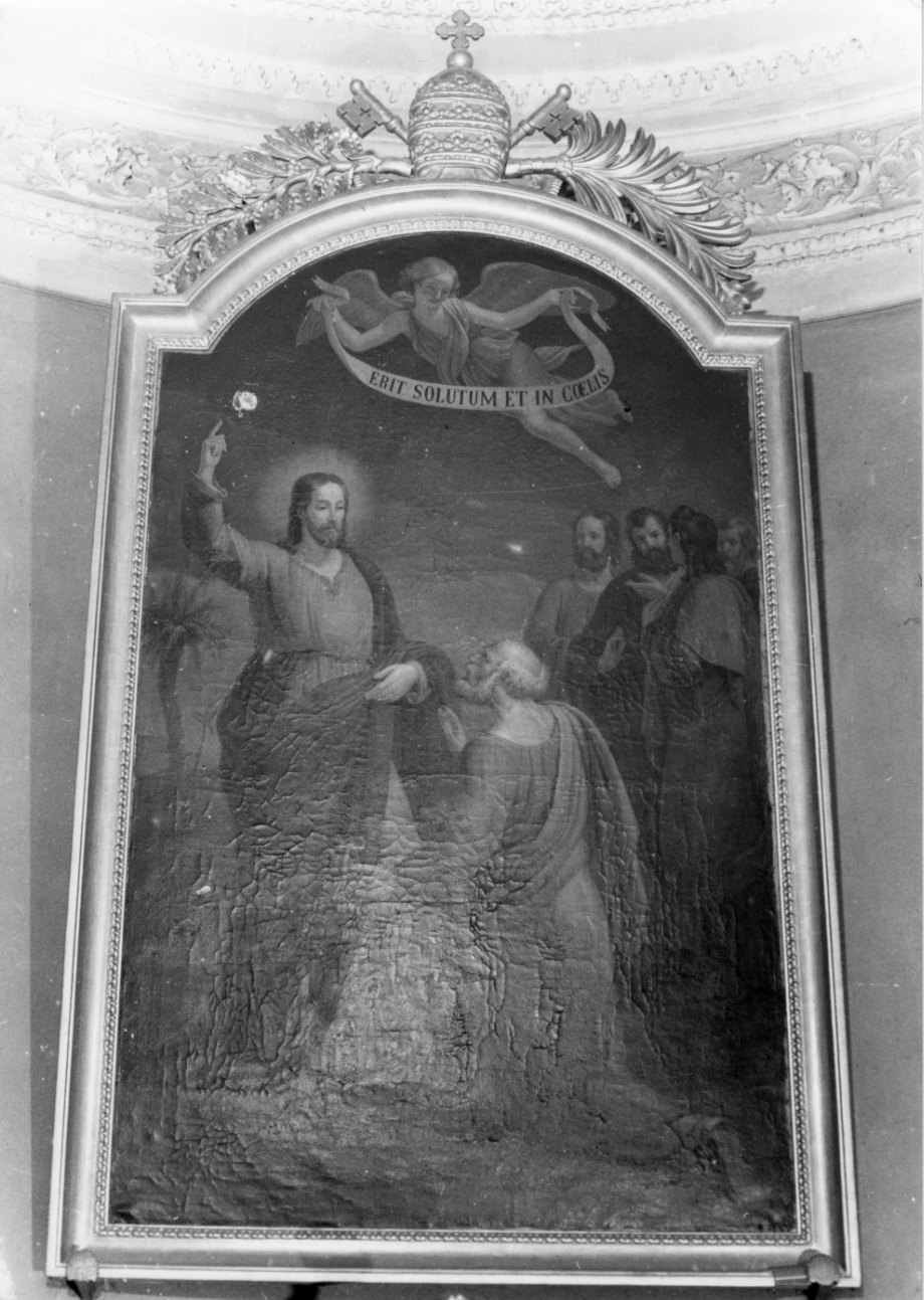 Cristo consegna le chiavi a San Pietro (dipinto, opera isolata) di Mosca Moro Pietro (attribuito) (secondo quarto sec. XIX)