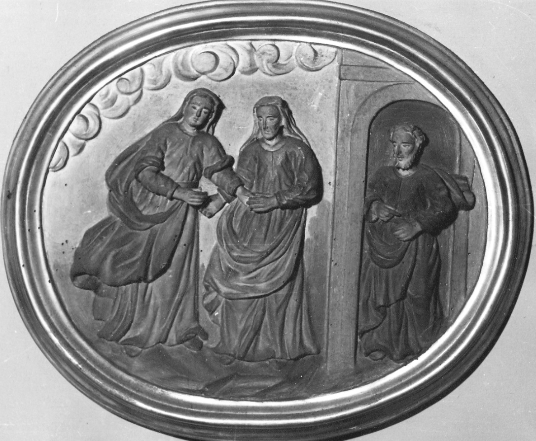 visitazione (rilievo, elemento d'insieme) - bottega piemontese (fine/inizio secc. XVII/ XVIII)