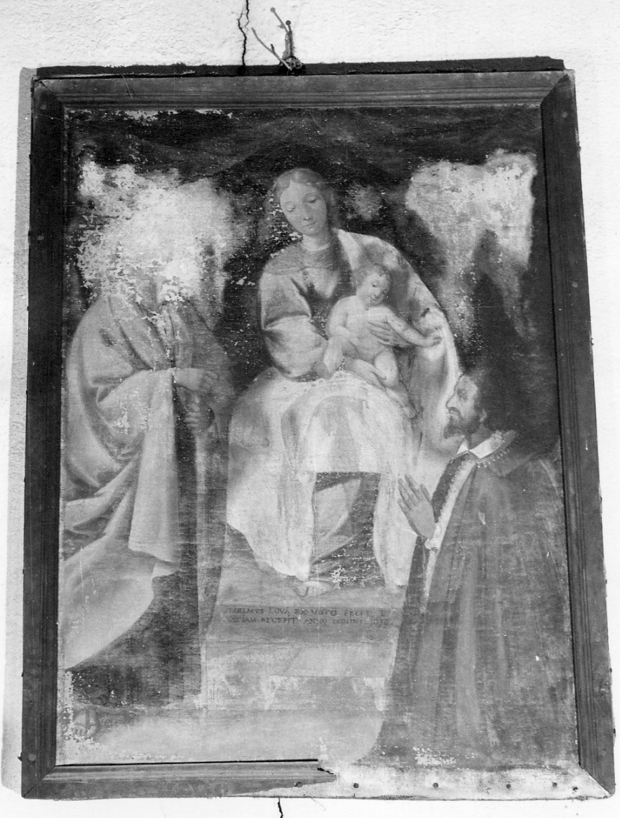 Sacra Famiglia con committente (dipinto, opera isolata) - ambito piemontese (secondo quarto sec. XVII)