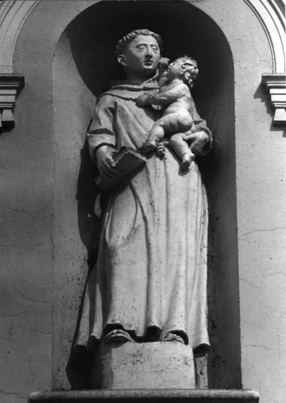 Sant'Antonio da Padova con il bambino (statua, opera isolata) - bottega piemontese (sec. XIX)