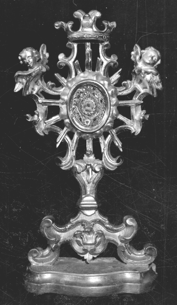 reliquiario - a ostensorio, serie - bottega piemontese (sec. XVIII)