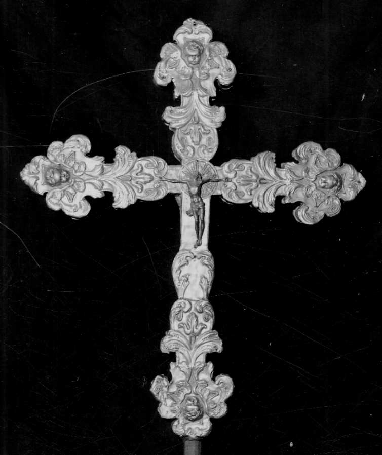 Cristo crocifisso (croce processionale, opera isolata) - bottega piemontese (fine/inizio secc. XVII/ XVIII)