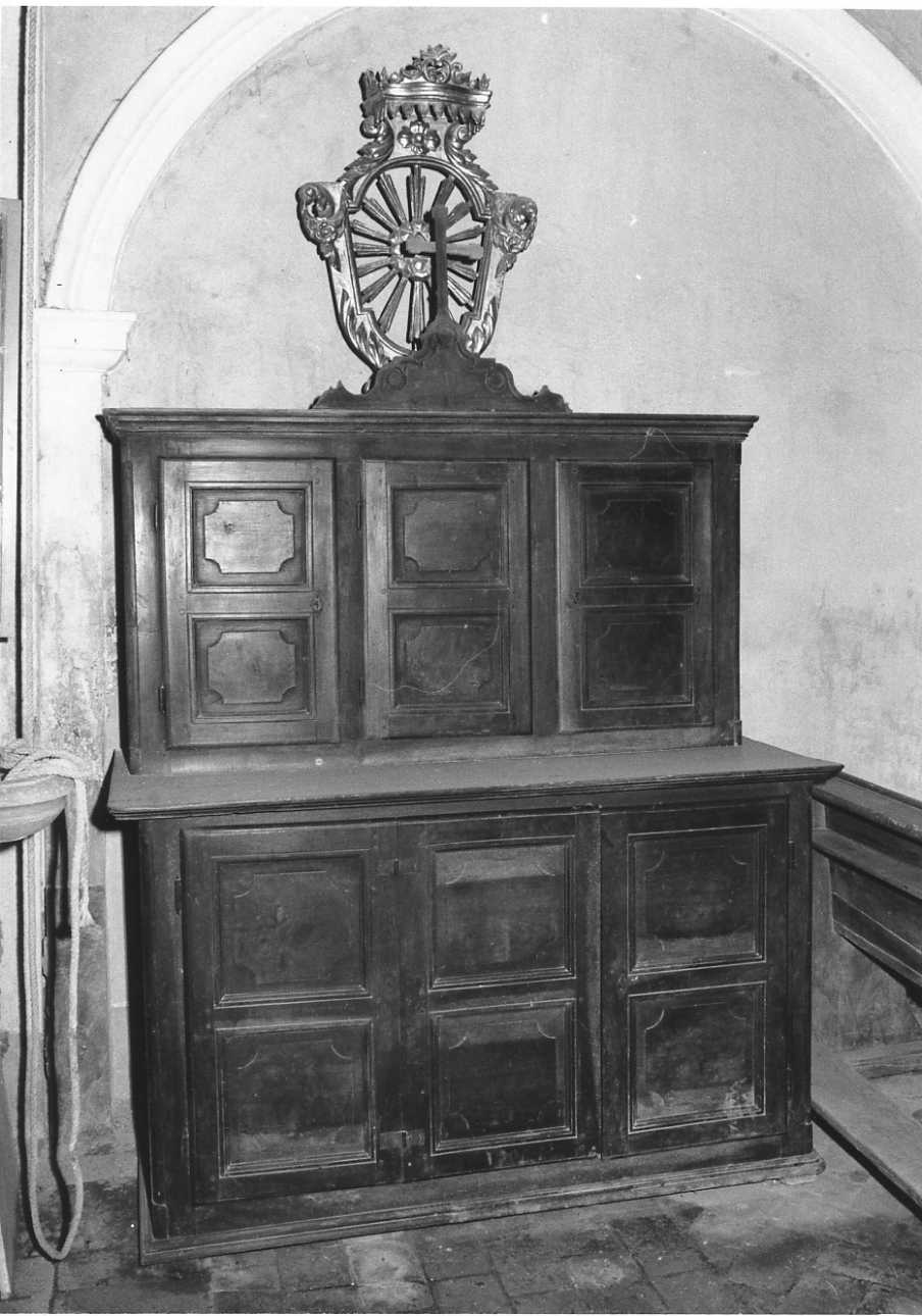 credenza con alzata, opera isolata - bottega piemontese (seconda metà sec. XVIII)