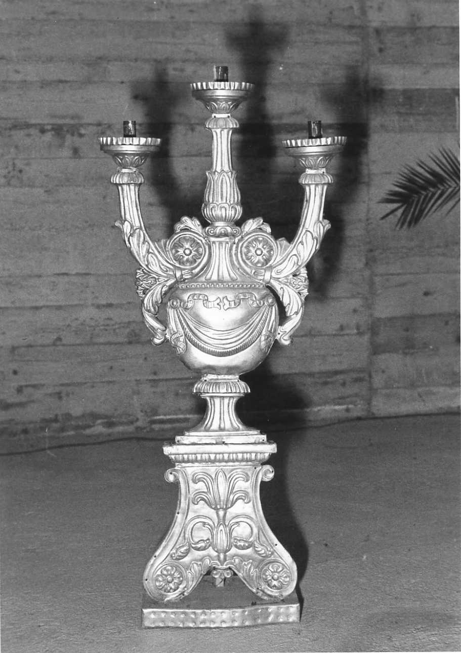 candelabro, serie - bottega biellese (inizio sec. XIX)