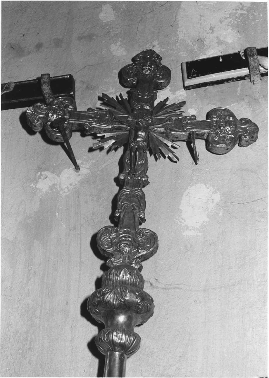 Cristo crocifisso (croce processionale, opera isolata) - bottega piemontese (sec. XVIII, sec. XIX)