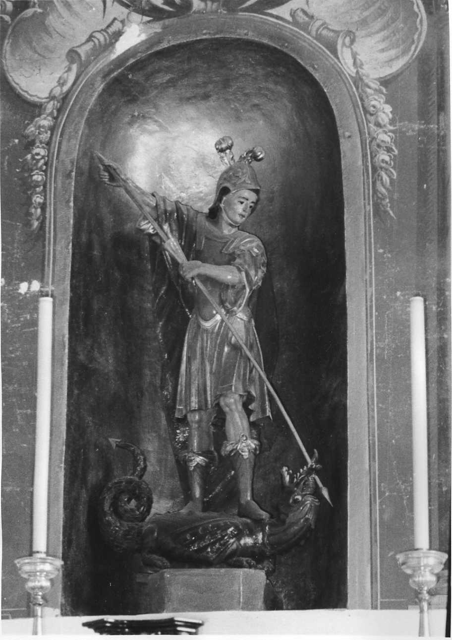 San Giorgio uccide il drago (statua, opera isolata) - bottega piemontese (inizio sec. XVIII)