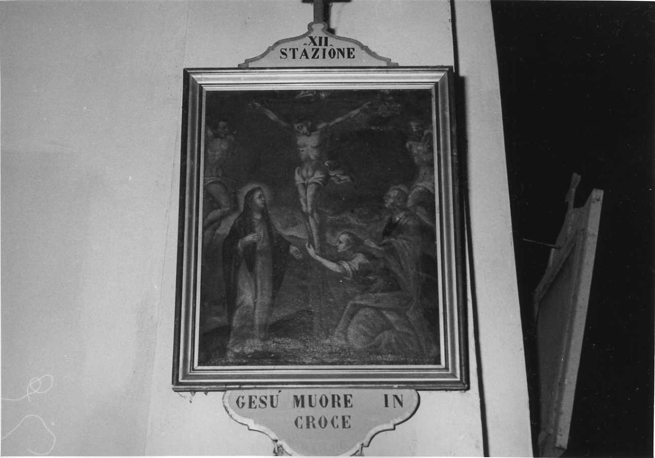 stazione XII: Gesù innalzato e morto in croce (dipinto) - ambito piemontese (seconda metà sec. XVIII)