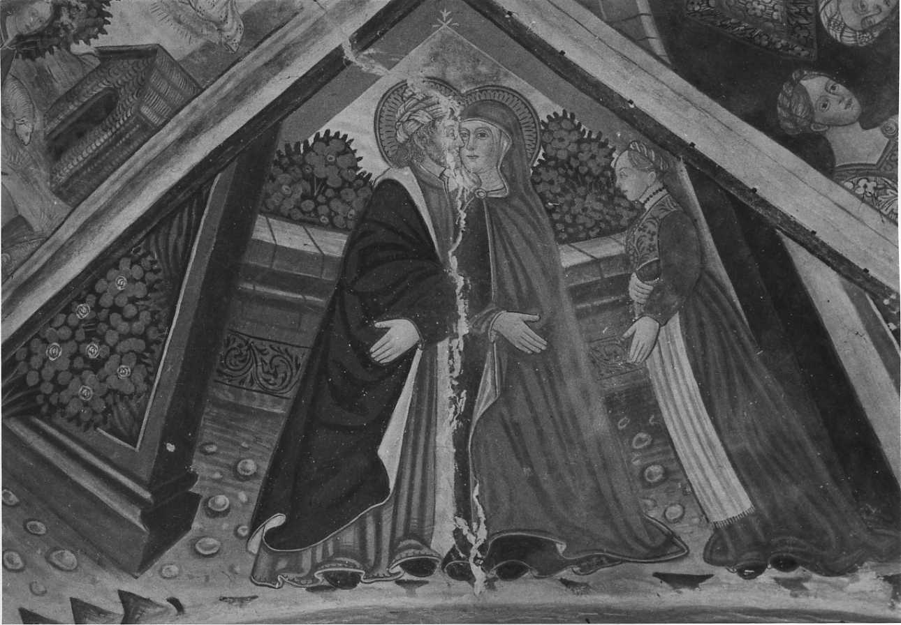 incontro di Sant'Anna e San Gioacchino alla porta aurea (dipinto, elemento d'insieme) di De Bosis Daniele (attribuito) (inizio sec. XVI)