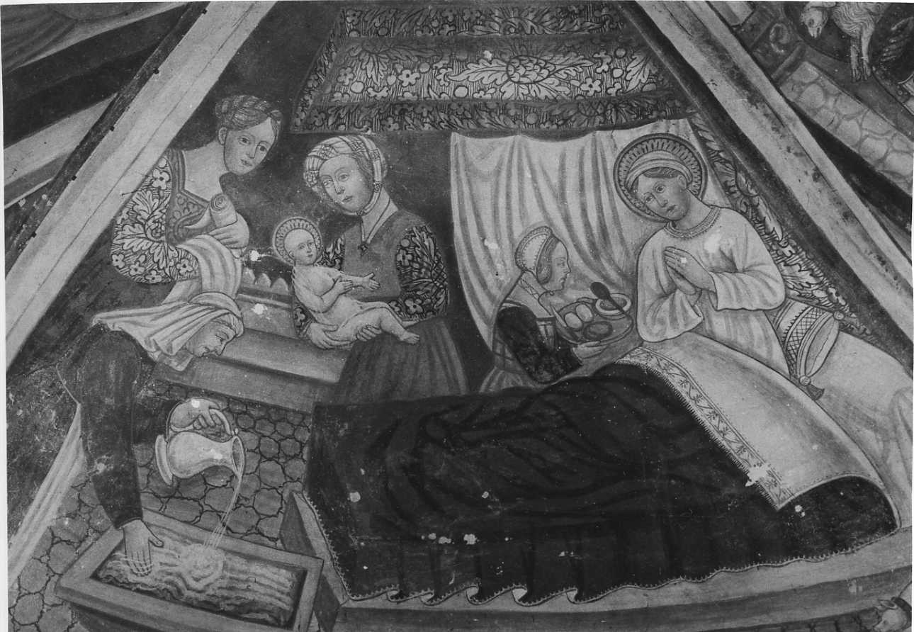 nascita di Maria Vergine (dipinto, elemento d'insieme) di De Bosis Daniele (attribuito) (inizio sec. XVI)