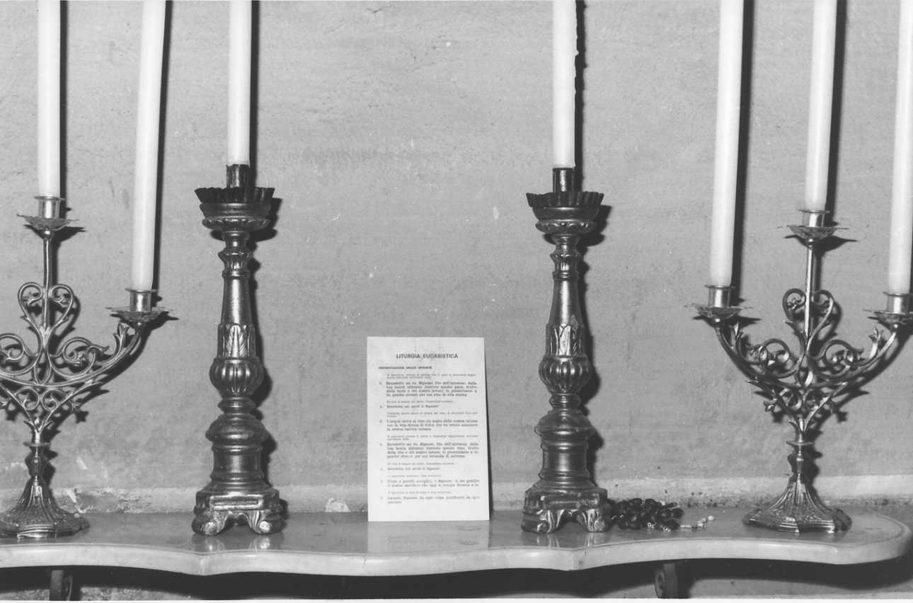 candelabro, coppia - bottega biellese (prima metà sec. XIX)