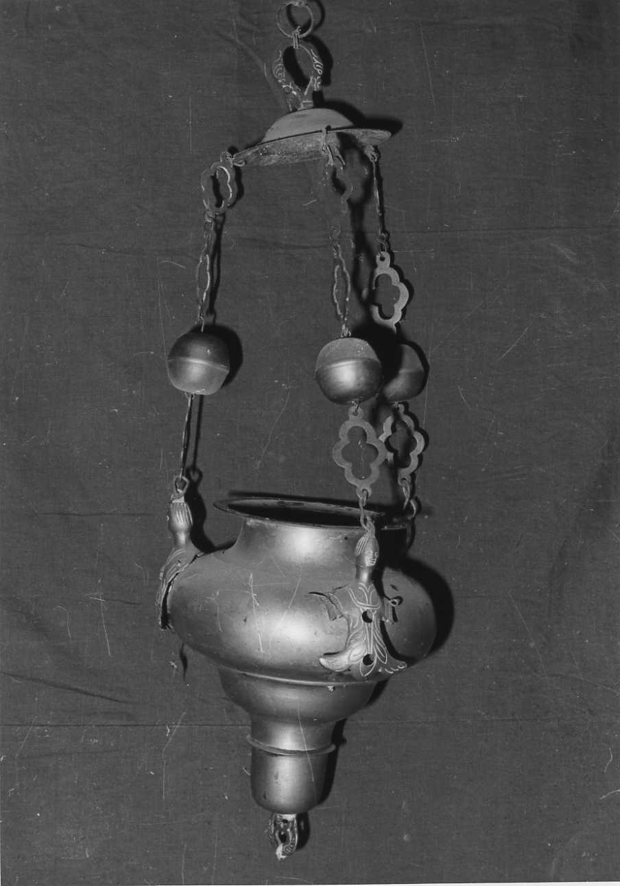 lampada pensile, opera isolata - bottega biellese (sec. XIX)