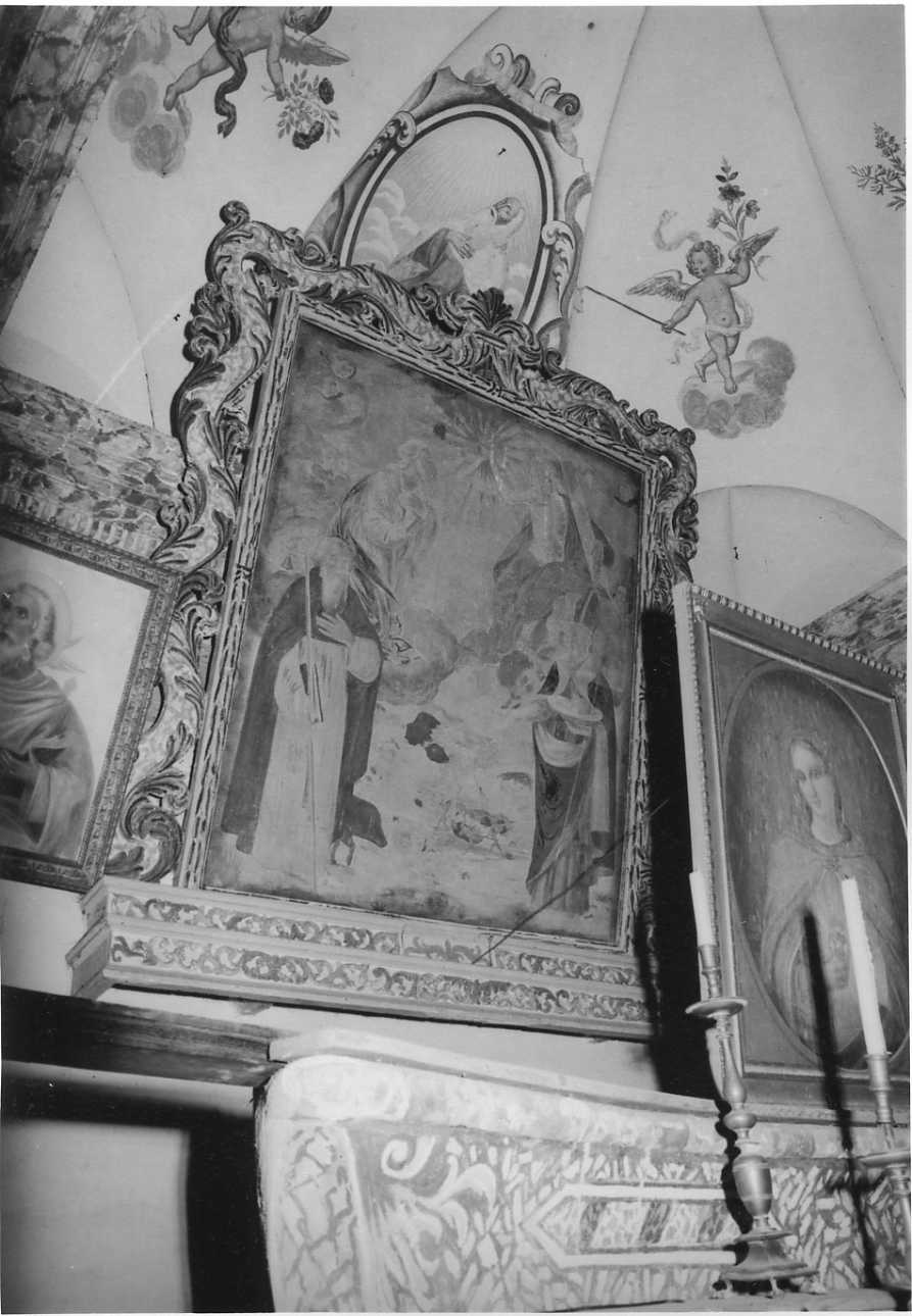 Cristo benedicente un santo, Sant'Antonio Abate e San Grato (dipinto, opera isolata) - ambito biellese (sec. XVII)
