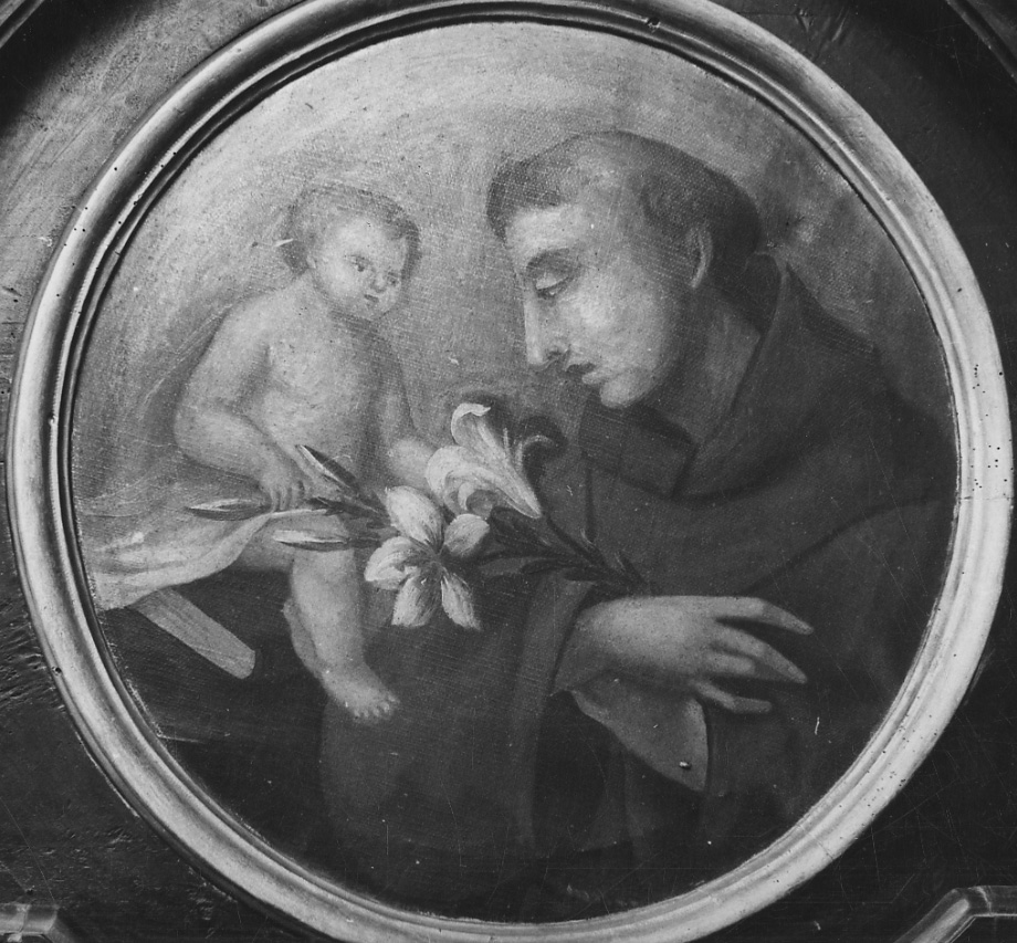 Sant'Antonio da Padova con il bambino (dipinto, elemento d'insieme) - ambito piemontese (metà sec. XIX)