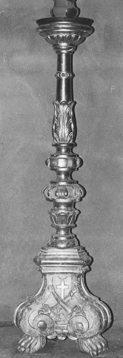 candeliere da chiesa, opera isolata - bottega piemontese (seconda metà sec. XIX)
