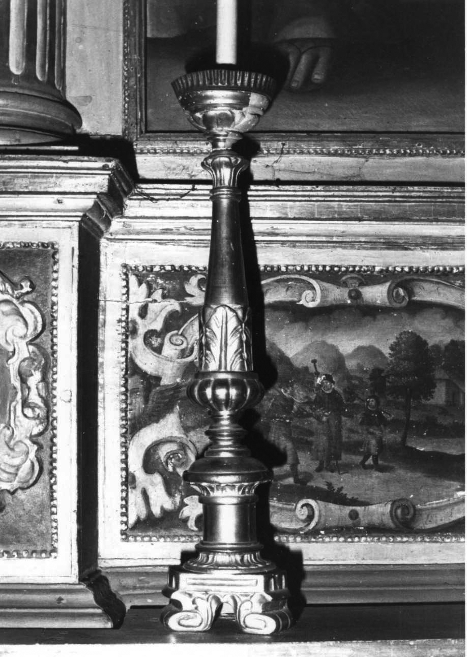 candeliere da chiesa, serie - bottega piemontese (seconda metà sec. XIX)