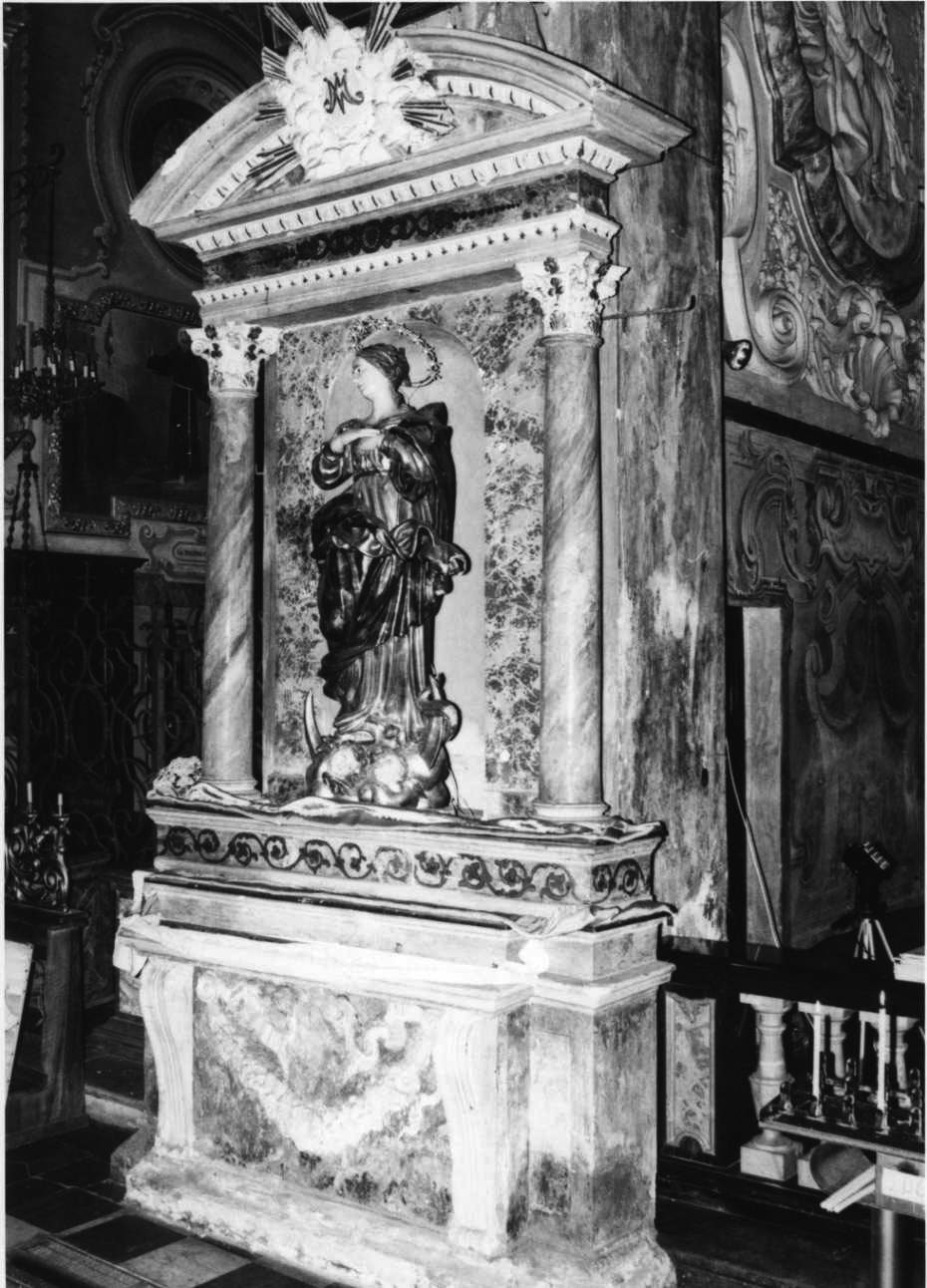 Immacolata Concezione (gruppo scultoreo, opera isolata) di Plura Carlo Giuseppe (attribuito) (prima metà sec. XVIII)