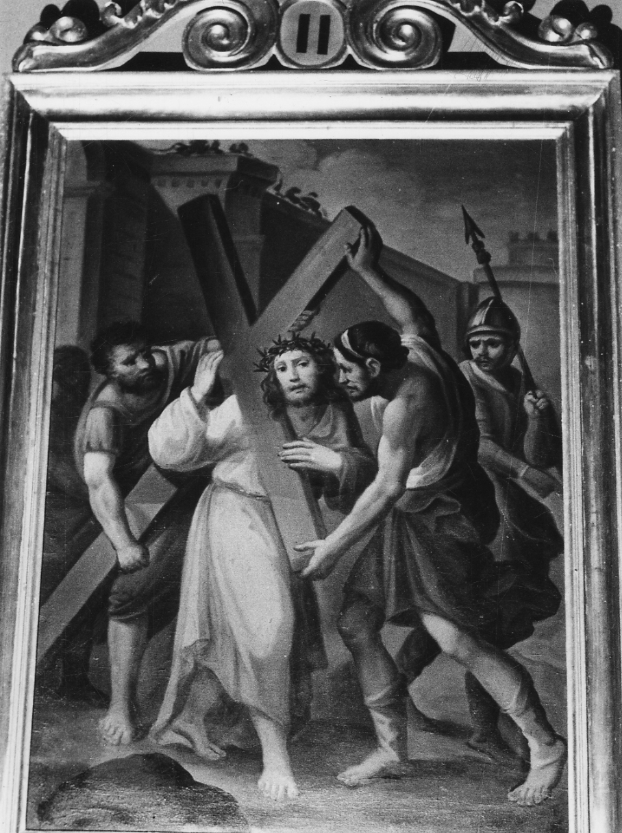 stazione II: Gesù caricato della croce (dipinto, elemento d'insieme) - ambito cuneese (seconda metà sec. XIX)