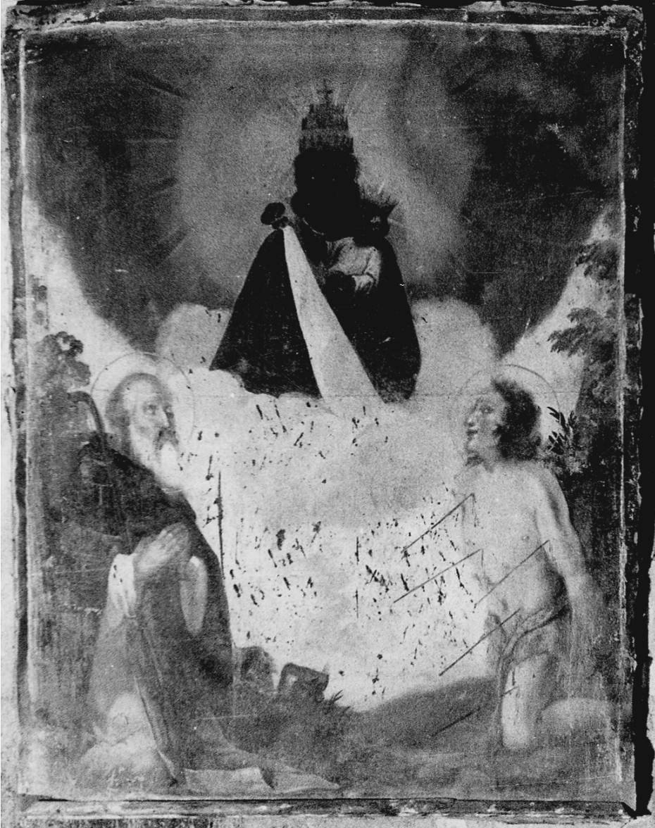 Madonna di Oropa con il Bambino e santi (dipinto, opera isolata) - ambito ligure-piemontese (sec. XVII)