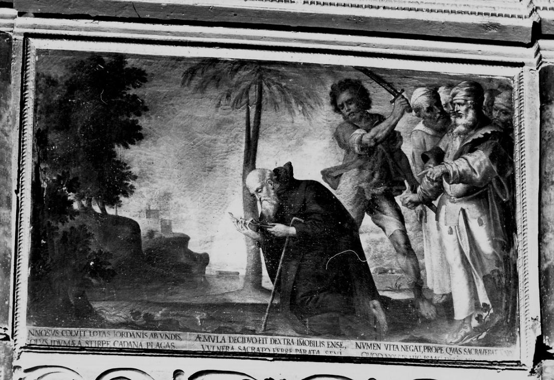 episodio della vita di Sant'Antonio Abate (dipinto, opera isolata) - ambito piemontese (inizio sec. XVII)