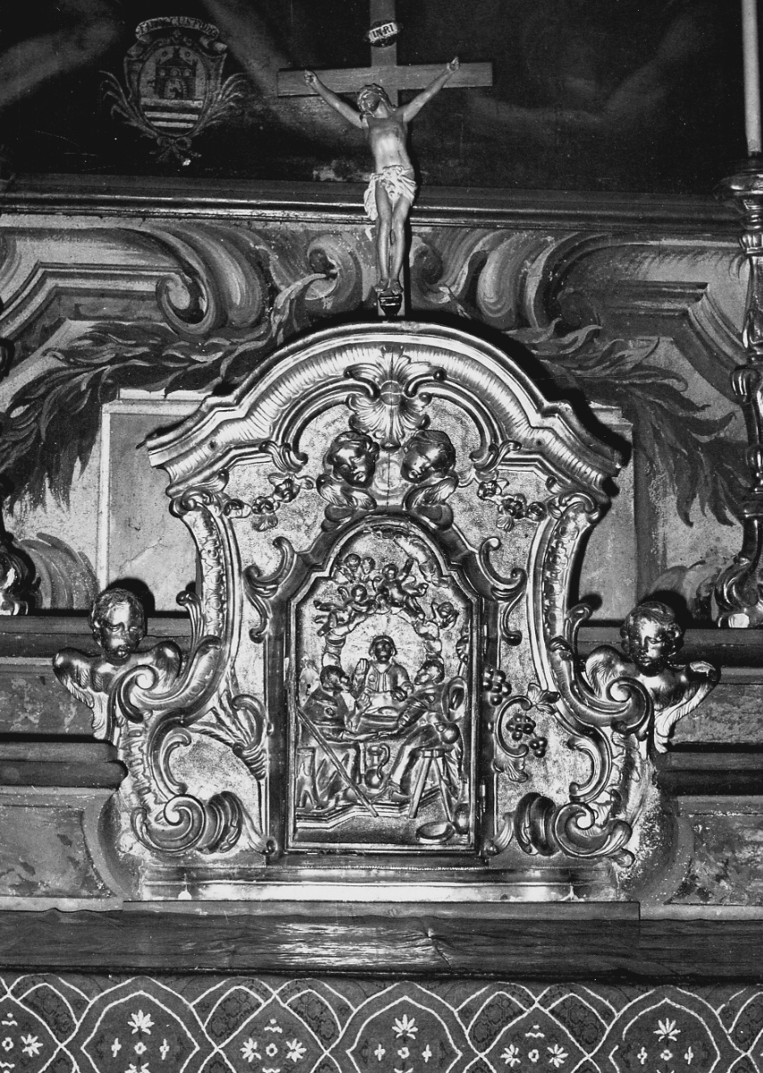 cena in Emmaus (tabernacolo, opera isolata) - bottega piemontese (inizio sec. XVIII)