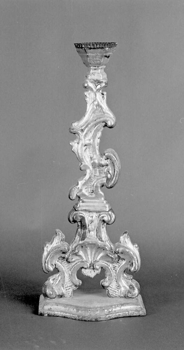 candelabro, serie - bottega piemontese (prima metà sec. XVIII)