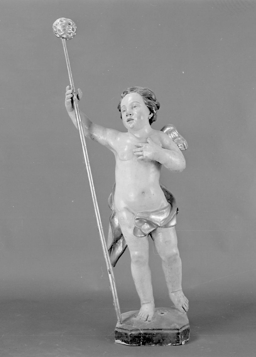 angelo con strumento della passione: spugna (statua, opera isolata) - bottega piemontese (prima metà sec. XVIII)